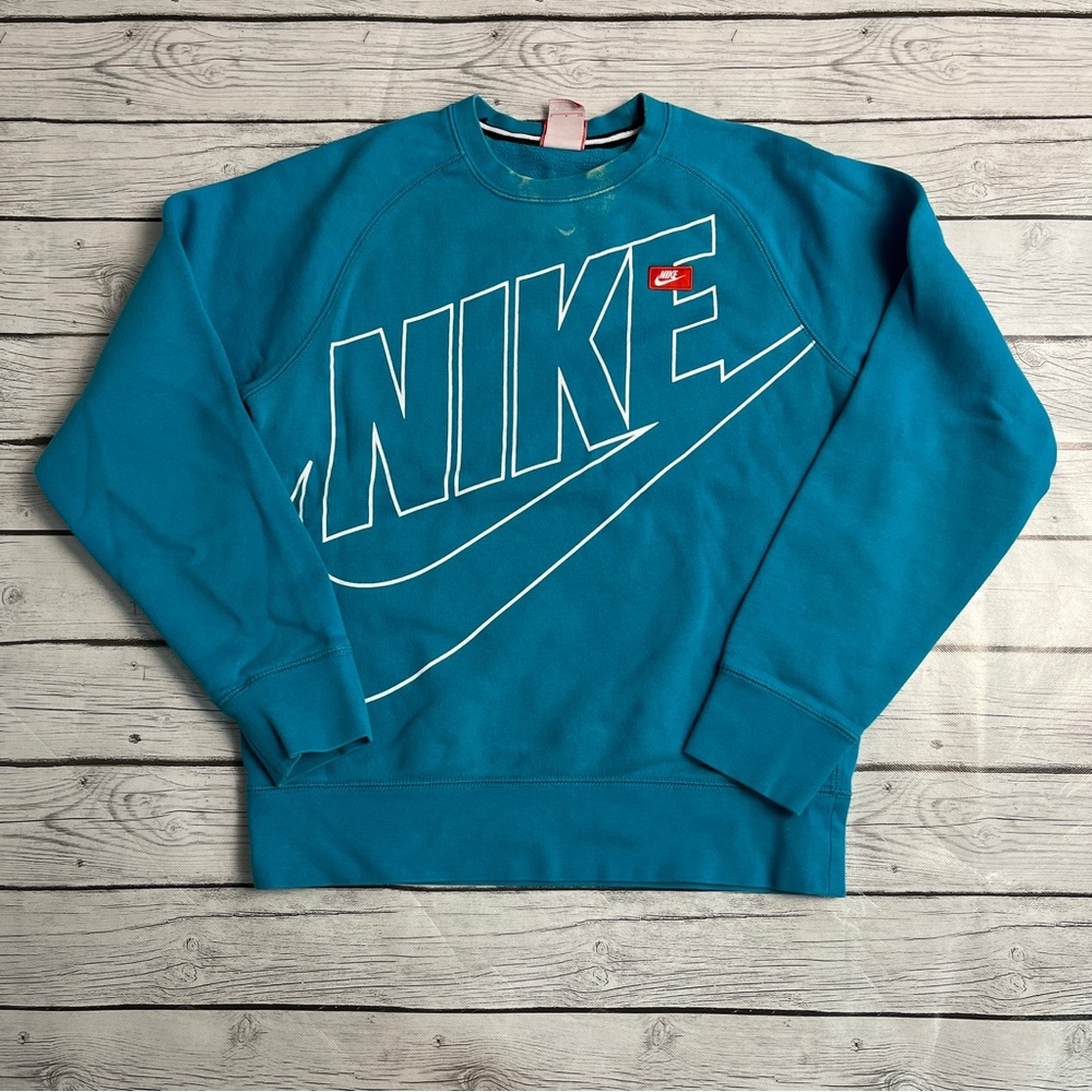 NIKE SWOOSH Spell Out Big Print
Streetwear Blue Sweatshirt